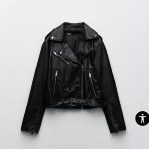 Zara faux leather moto jacket